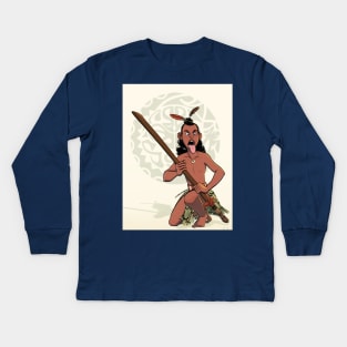 Maori warrior Kids Long Sleeve T-Shirt